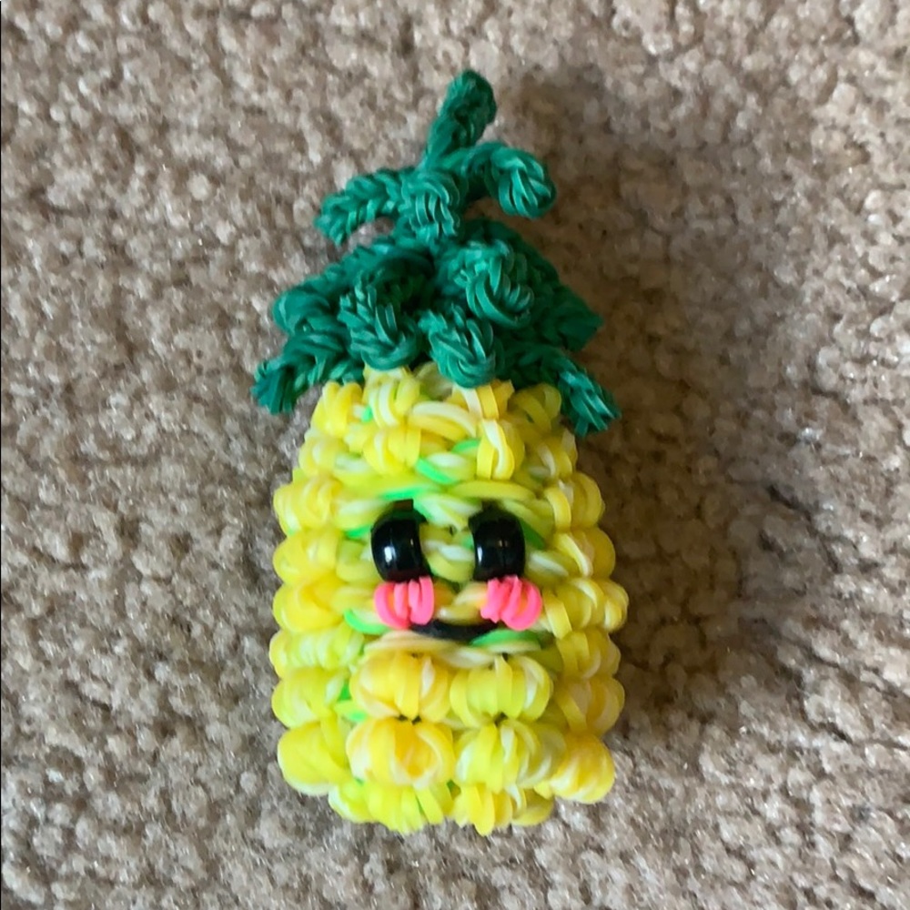 Rainbow Loom 3-D Pineapple Figurine Made by me